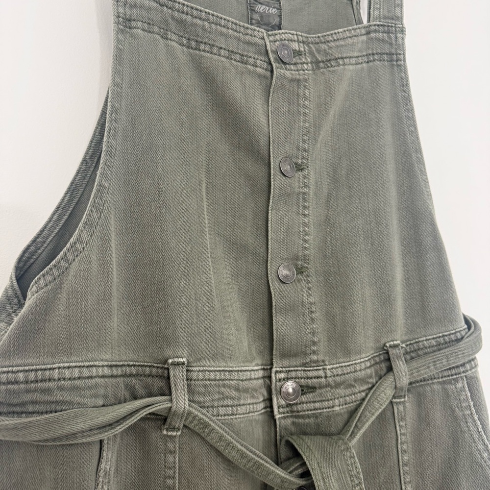Aerie Skater Pant Overalls in Olive Fun Sz XL Comfy Baggy Boho Farmcore Cowboy - Picture 7 of 15